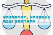 网贷逾期未还，现在还能办理护照出国吗？
