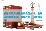网贷还不上被起诉了，我该怎么办啊？