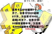 白条9000元逾期一年，我的信用会崩盘吗？
