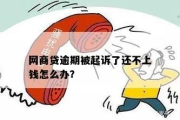 欠了信用飞网贷还不上，真被起诉了该怎么办？